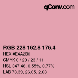 カラーコード: RGB 228 162.8 176.4 | qconv.com