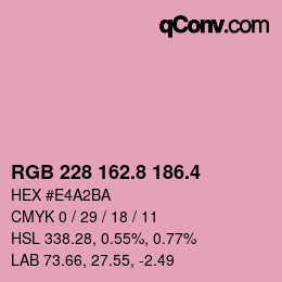 カラーコード: RGB 228 162.8 186.4 | qconv.com