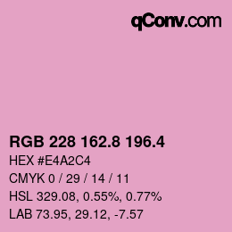 カラーコード: RGB 228 162.8 196.4 | qconv.com