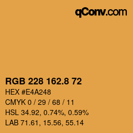 カラーコード: RGB 228 162.8 72 | qconv.com