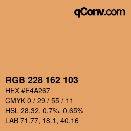 Color code: RGB 228 162 103 | qconv.com
