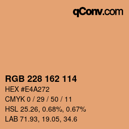 Color code: RGB 228 162 114 | qconv.com
