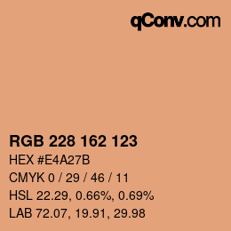 カラーコード: RGB 228 162 123 | qconv.com