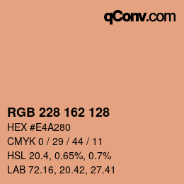 Color code: RGB 228 162 128 | qconv.com