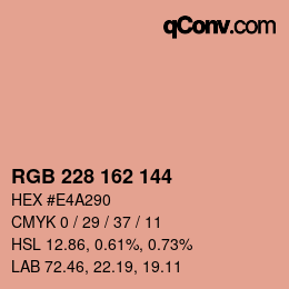 カラーコード: RGB 228 162 144 | qconv.com