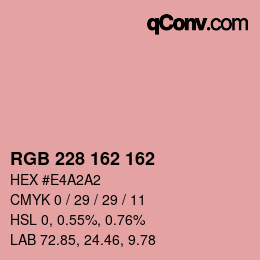 カラーコード: RGB 228 162 162 | qconv.com