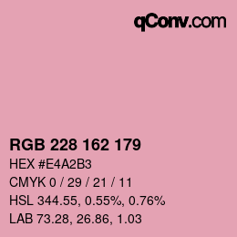 Color code: RGB 228 162 179 | qconv.com