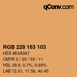カラーコード: RGB 228 163 103 | qconv.com