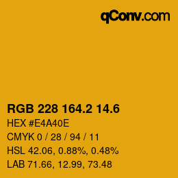 カラーコード: RGB 228 164.2 14.6 | qconv.com