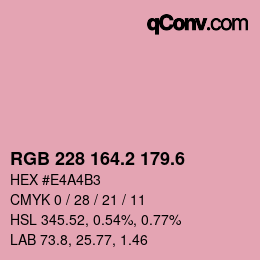 カラーコード: RGB 228 164.2 179.6 | qconv.com