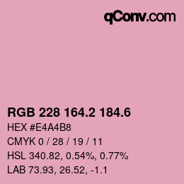 カラーコード: RGB 228 164.2 184.6 | qconv.com