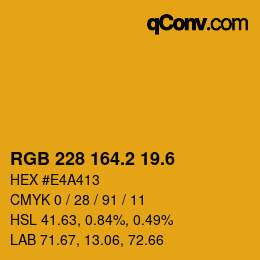 カラーコード: RGB 228 164.2 19.6 | qconv.com