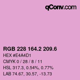 カラーコード: RGB 228 164.2 209.6 | qconv.com