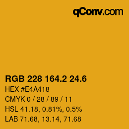カラーコード: RGB 228 164.2 24.6 | qconv.com