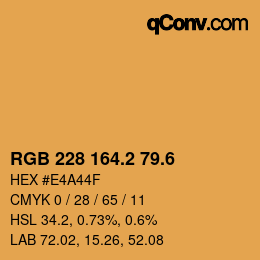 カラーコード: RGB 228 164.2 79.6 | qconv.com
