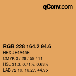 カラーコード: RGB 228 164.2 94.6 | qconv.com