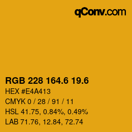 カラーコード: RGB 228 164.6 19.6 | qconv.com