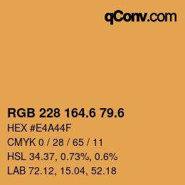 カラーコード: RGB 228 164.6 79.6 | qconv.com