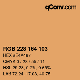 Color code: RGB 228 164 103 | qconv.com