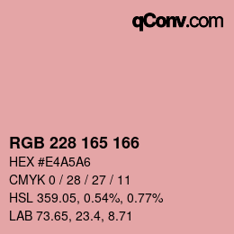 Color code: RGB 228 165 166 | qconv.com