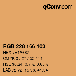 Color code: RGB 228 166 103 | qconv.com