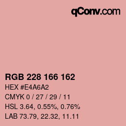 Color code: RGB 228 166 162 | qconv.com