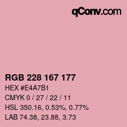 カラーコード: RGB 228 167 177 | qconv.com
