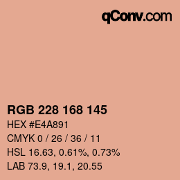 カラーコード: RGB 228 168 145 | qconv.com