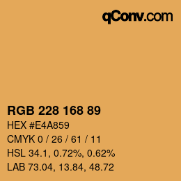 Farbcode: RGB 228 168 89 | qconv.com