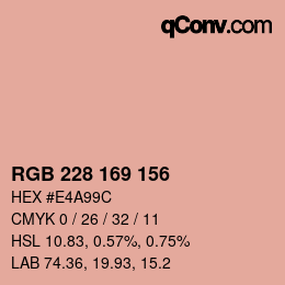 Code couleur: RGB 228 169 156 | qconv.com