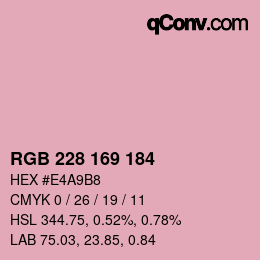 Color code: RGB 228 169 184 | qconv.com