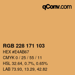 Color code: RGB 228 171 103 | qconv.com