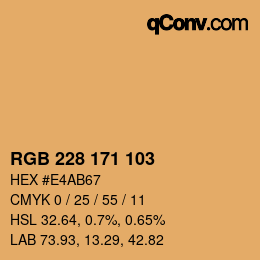 Color code: RGB 228 171 103 | qconv.com