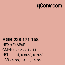 カラーコード: RGB 228 171 158 | qconv.com
