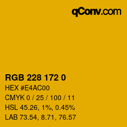 Color code: RGB 228 172 0 | qconv.com