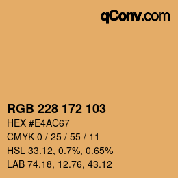カラーコード: RGB 228 172 103 | qconv.com