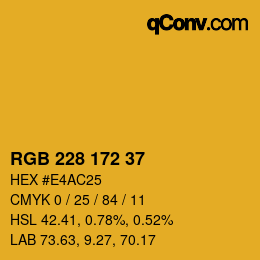 颜色代码: RGB 228 172 37 | qconv.com