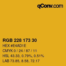 Código de color: RGB 228 173 30 | qconv.com