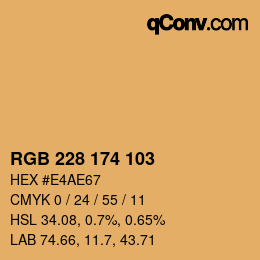 Color code: RGB 228 174 103 | qconv.com