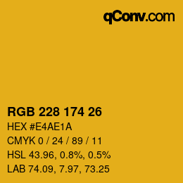 Color code: RGB 228 174 26 | qconv.com