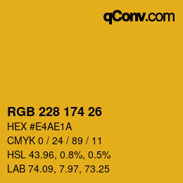 Color code: RGB 228 174 26 | qconv.com