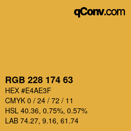 颜色代码: RGB 228 174 63 | qconv.com