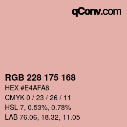 Color code: RGB 228 175 168 | qconv.com
