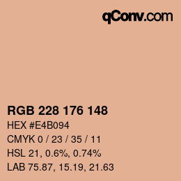 Color code: RGB 228 176 148 | qconv.com
