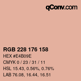 Color code: RGB 228 176 158 | qconv.com