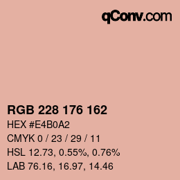 Color code: RGB 228 176 162 | qconv.com