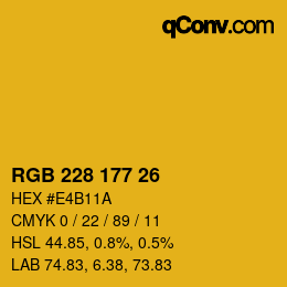Color code: RGB 228 177 26 | qconv.com