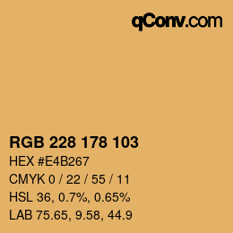 カラーコード: RGB 228 178 103 | qconv.com