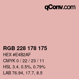 Código de color: RGB 228 178 175 | qconv.com