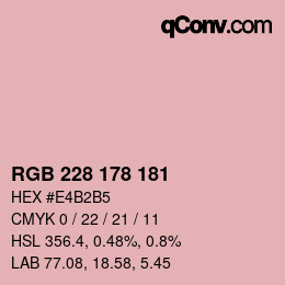 Farbcode: RGB 228 178 181 | qconv.com
